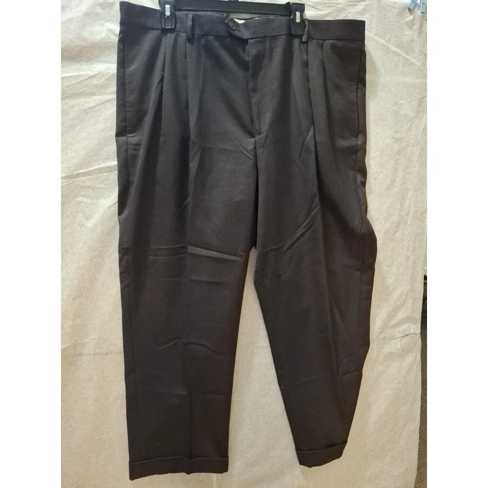 ROUNDTREE & YORKE Easy Care Dress Pants Brown Size 42 X29 (20)